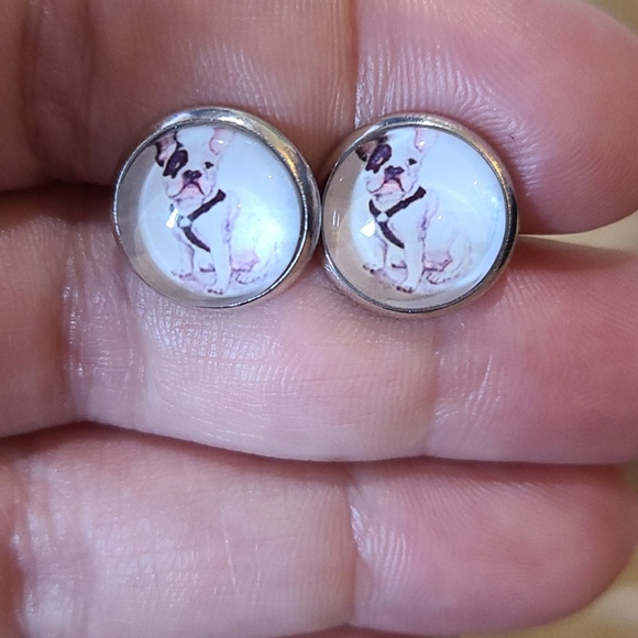 Petite Glass Costume Earrings Frida Kahlo Birds - Picture 6 of 7